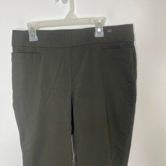 Kim Rogers women's size 8 khaki green olive pants slacks trousers petite short - Picture 2 of 12